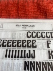 Three (3) Letraset INSTANT LETTERING Transfer Letters 48pt Herkules HAAS NICE 1