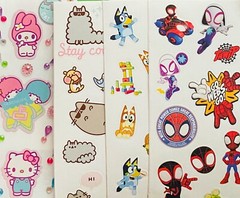 150+ Stickers PEPPA PIG BLUEY HELLO KITTY RAINBOCORNS SPIDERMAN PUSHEEN THE CAT