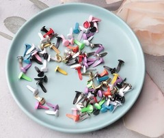 100 Mini Brads Multicolor Metal Paper Fasteners Craft Scrapbooking