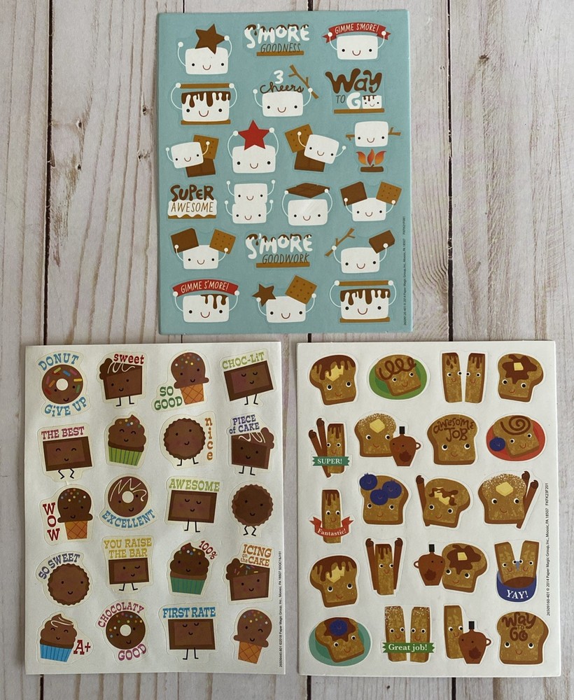 S’mores French Toast Chocolate Scratch Sniff Stickers 3 Single Sheets New Food