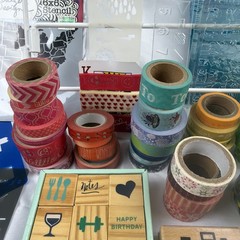 Craft Lot Journal Supplies Washi Hanger Tape Stamps Stickers Stencils Punches