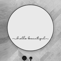 Hello Beautiful Inspirational Quotes Mirror Vinyl Decal 18×2.3 Inch