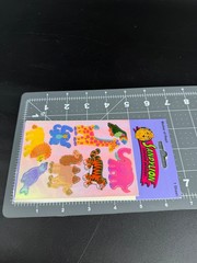 Rare Vintage Stickers NIP Sandy Lion Mother Of Pearl Opal Iridescent Lion Monkey