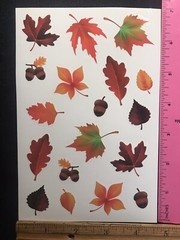 1 SHEET FALL LEAVES stickers Thanksgiving Autumn Harvest acorns maple leaf