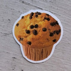 Vintage Food Chocolate Chip Cookie Muffin Cupcake Delicious Bread 1Pc