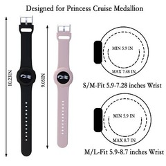 4 Pack Princess Cruise Medallion Holders for Kids and Adults, Silicone Wristband