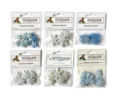 Buttons Galore 50+ Assorted SNOW Snowflakes Theme Buttons for Sewing & Crafts