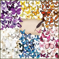 BEAUTIFUL VINYL BUTTERFLY STICKERS 7 7/8″X 5.75″ SHEET #1-R YELLOW Fast Shipping