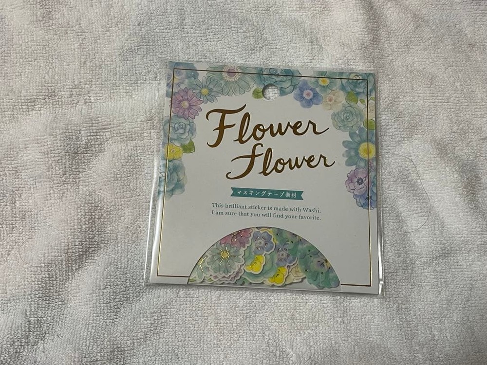 Cute Flower Flake Stickers Light Blue Kawaii Japanese Floral Aesthetic