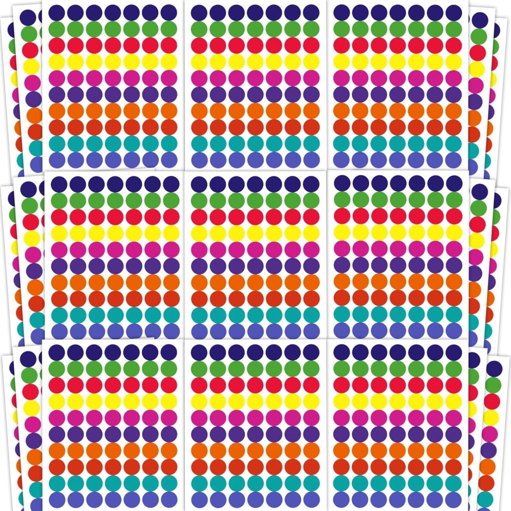 Dot Stickers – 1400 PCS Colored Circle Stickers for Kids | Back to School Suppli