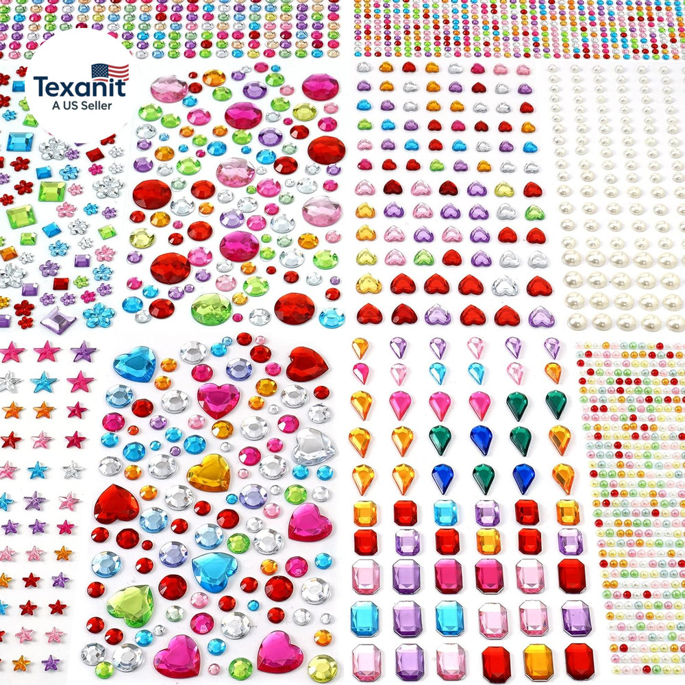 2774Pcs Gem Stickers Jewels for Crafts, Self Adhesive Rhinestone Jewel Stick on