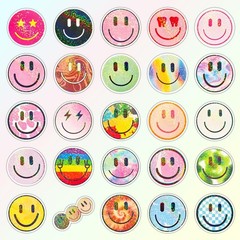 50PCS Smiling Glitter Stickers, Cute Water Bottle Stickers for Kids, for Teac