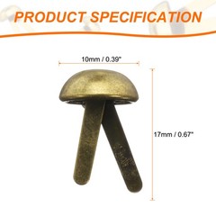 100pcs Brads Paper Fastener, 10mmx17mm Metal Split Pin for Paper Craft, Bronze