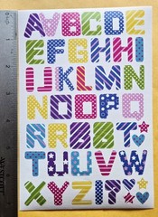 Alphabet/Letters/ Stickers/ Multi-Color/Large Sheet/