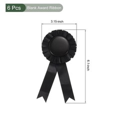6 PCS Blank Award Ribbon Winner With Pin Recognition Competition Black Prize