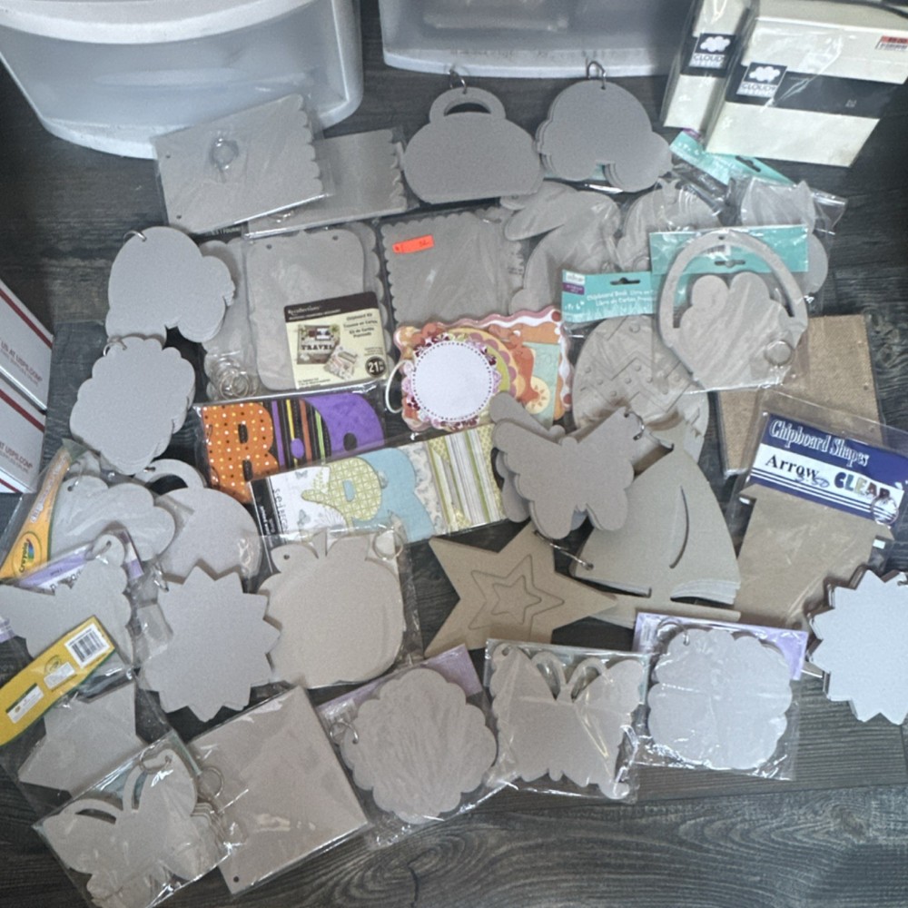 Chipboard Album Scrapbook, Scrapbooking Embellishments Lot 17 mixed