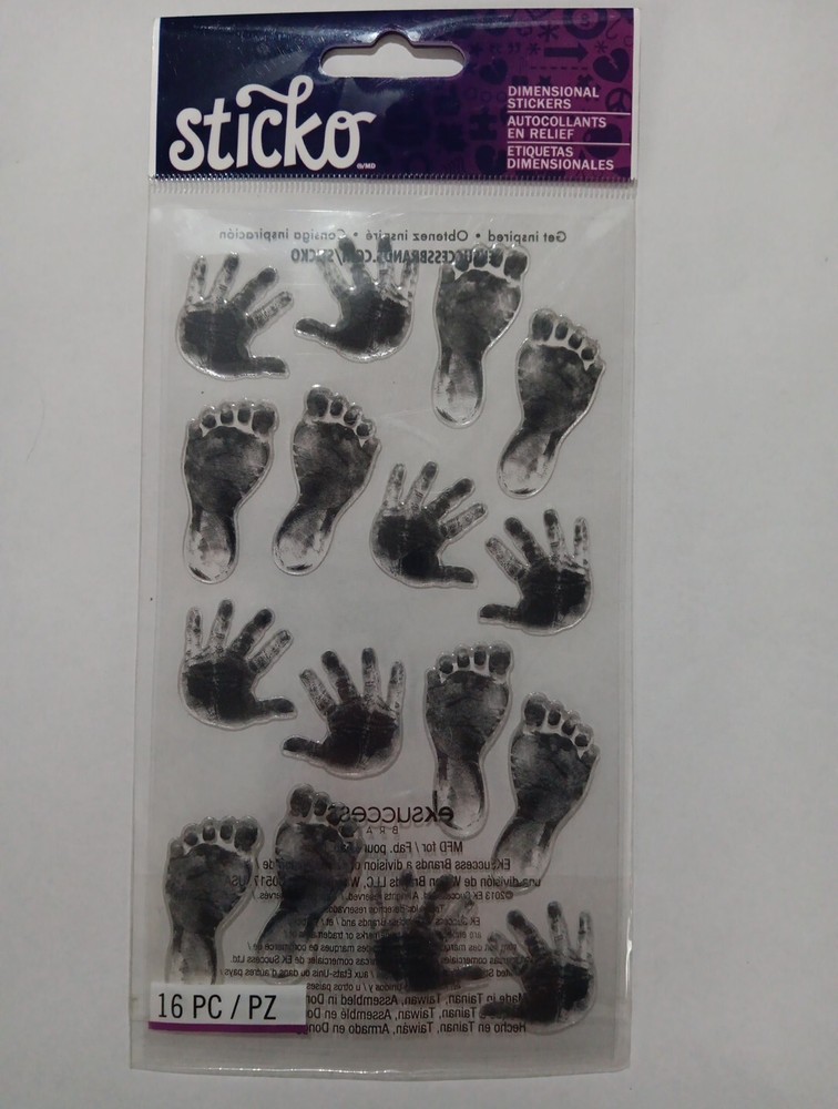 Sticko BABY Prints Stickers Scrapbooking Handprints Footprints