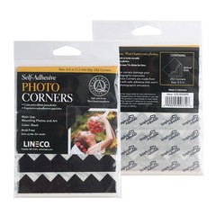 Adhesive Photo Corners 0.5″ Archival Acid-Free Pressure Sensitive Black 252Pack