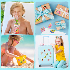 300Pcs Summer Face Stickers Roll Watermelon Pineapple Flamingo DIY Crafts