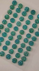 CraftbuddyUS CB042T 60pc10mm Self Adhesive AB Sparkle Gems AB TURQ Diamante Gems