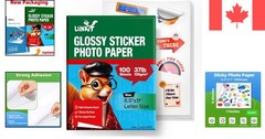 100 Sheets Printable Glossy Sticker Paper – Self-Adhesive for Crafting Needs