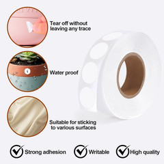 1000 PCS White round Stickers 0.5 Inch Small Circle Dot Stickers Blank Sticky D