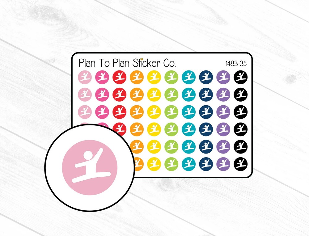 1483-35~~Gymnastics Icon Planner Stickers.