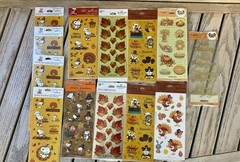 Vintage Hallmark Thanksgiving Sticker Lot Sealed 12 Packs Peanuts , Foil Fall