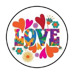 48 Retro Love !! ENVELOPE SEALS LABELS STICKERS 1.2″ ROUND