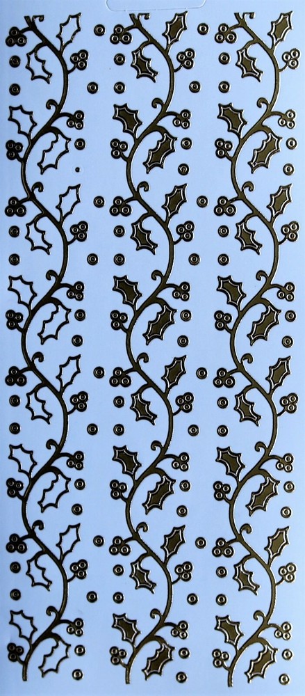 Holly Borders PEEL OFF STICKERS Christmas Lines Gold Silver or Dark Green