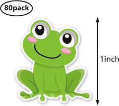Cute Frog Stickers 1In 80-Pack for Scrapbooking, Arts, Crafts, Kids DIY