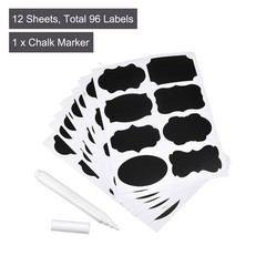 Chalkboard Labels Blackboard Stickers 50x35mm Reusable W Chalk Marker Count 96