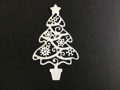 Snowflake Christmas Tree Die Cut Embellishments 3” x 1-3/4” 8pcs Scrapbook Cards