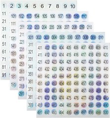 15 Sheets Mini Number Stickers 1 to 500 round Labels Stickers Consecutive Number