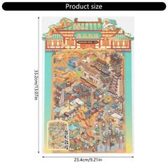 Cultural Landscape Scenery Sticker Miniature Scene PET Sticker For Journal Photo