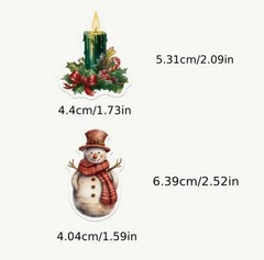 50 PACK OLD CHRISTMAS 1.5”-2.5” Retro Vintage Nostalgia Festive Sticker Lot 50PC