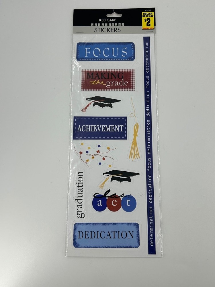KEEPSAKE Graduation Stickers Numbers Phrases Acid-Free Sheet