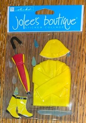 RARE Jolees Yellow It’s Raining Drops Coat Rain Jacket Umbrella Boots Sticker 3D