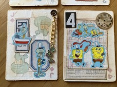 Spongebob Handcrafted Altered Playing Cards Junk Journal Scrapbooking
