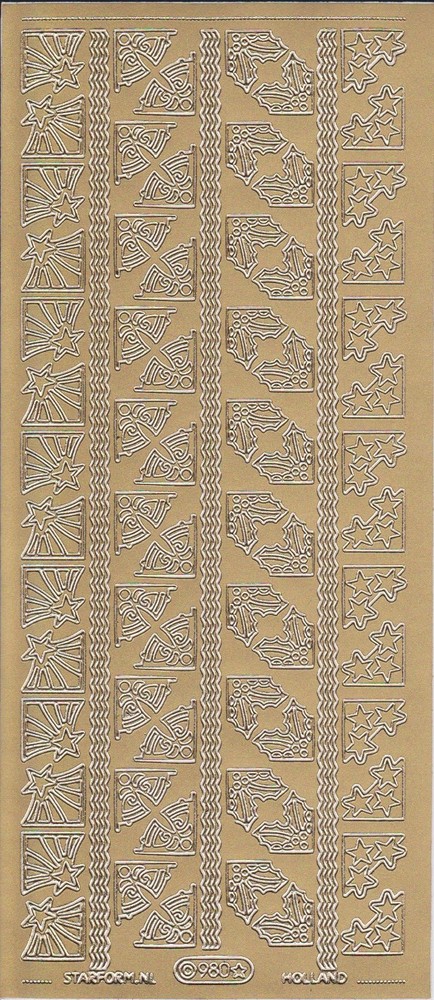 Assorted CORNER Starform vinyl outline stickers, 1 sheet – Acid Free!