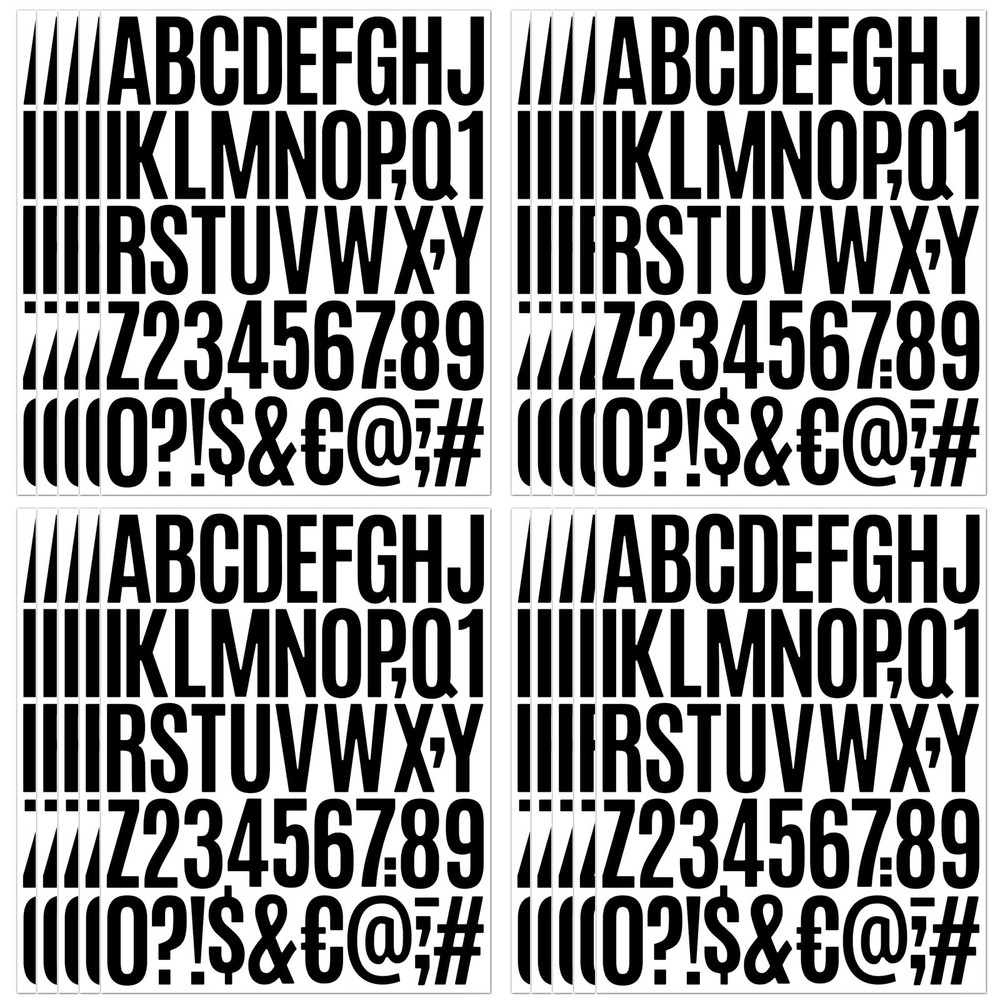 Waterproof Letter Stickers 2 Inch, 1000 Pcs Vinyl Labels, Address Signs, Black