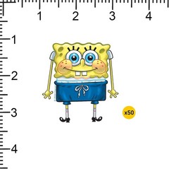 SPONGEBOB SQUAREPANTS ADORABLE SHORTS DIE CUT VINYL 50 CT STICKER PACK