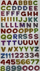 FUN HOUSE COLORFUL Prismatic Alphabet Stickers(89pc)Sticko •Letters•Memories•