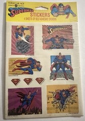 Pack of Vintage 1992 SUPERMAN Stickers SEALED 4 Sheets American Greeting