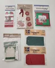 NEW Lot CHRISTMAS HOLIDAY Scrapbooking Tags Shaker Box 3D Green Red -G