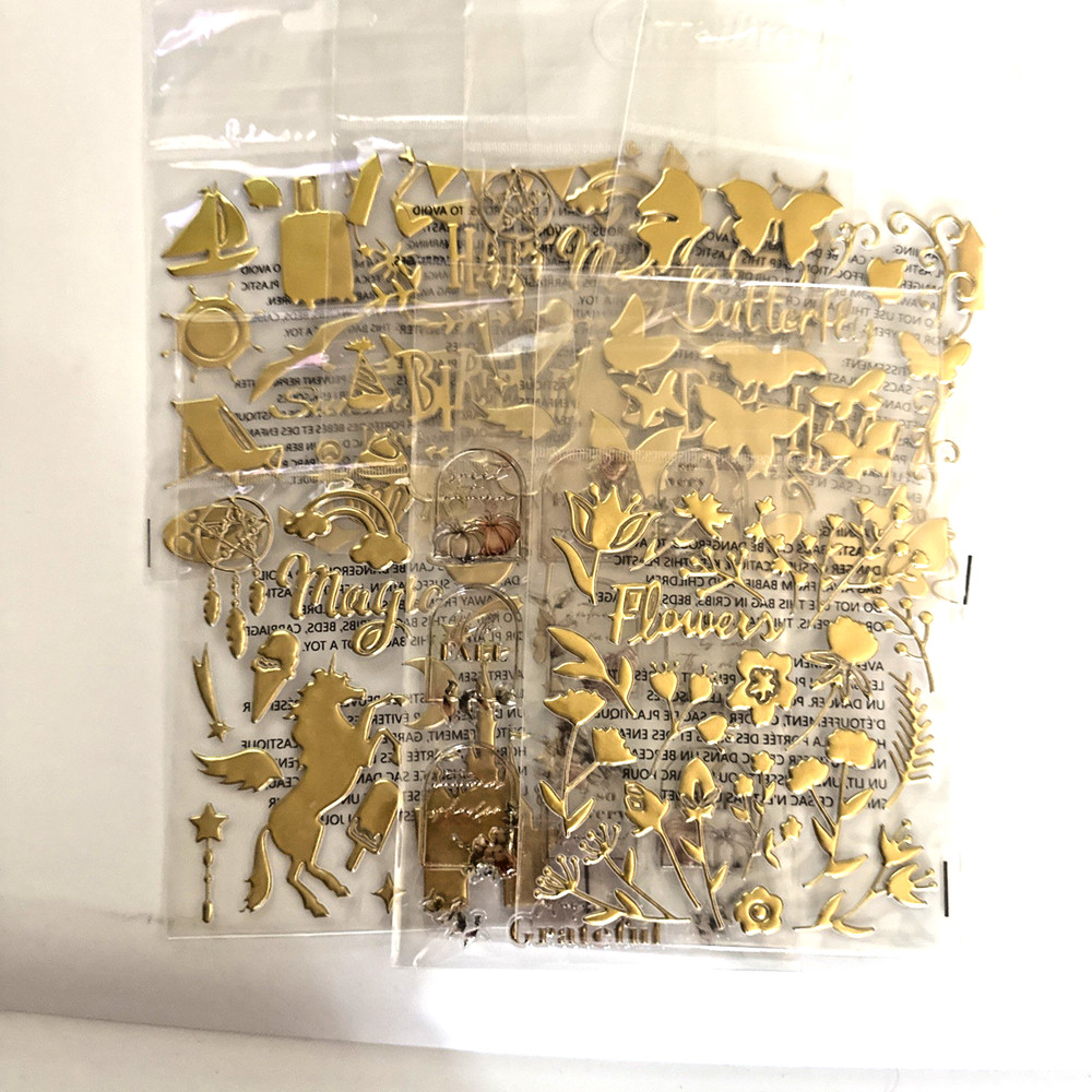 Glass Stickers Craft Assorted Lot 7 Pages Over 100 Stickers L16