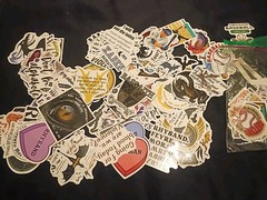 Scrapbook & Card Lot Rub-ons, Stickers, Printer Paper, Scissors, Paper Crimper