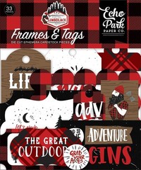 1 Pack of Echo Park Paper LET’S LUMBERJACK Frames & Tags Ephemera Die-Cut Pieces