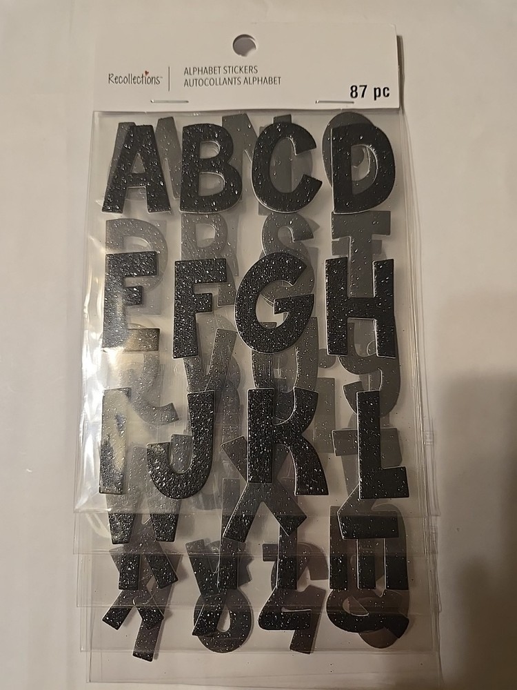 Recollections UPPERCASE AND LOWERCASE ALPHABETS Scrapbooking Stickers 87 Pc
