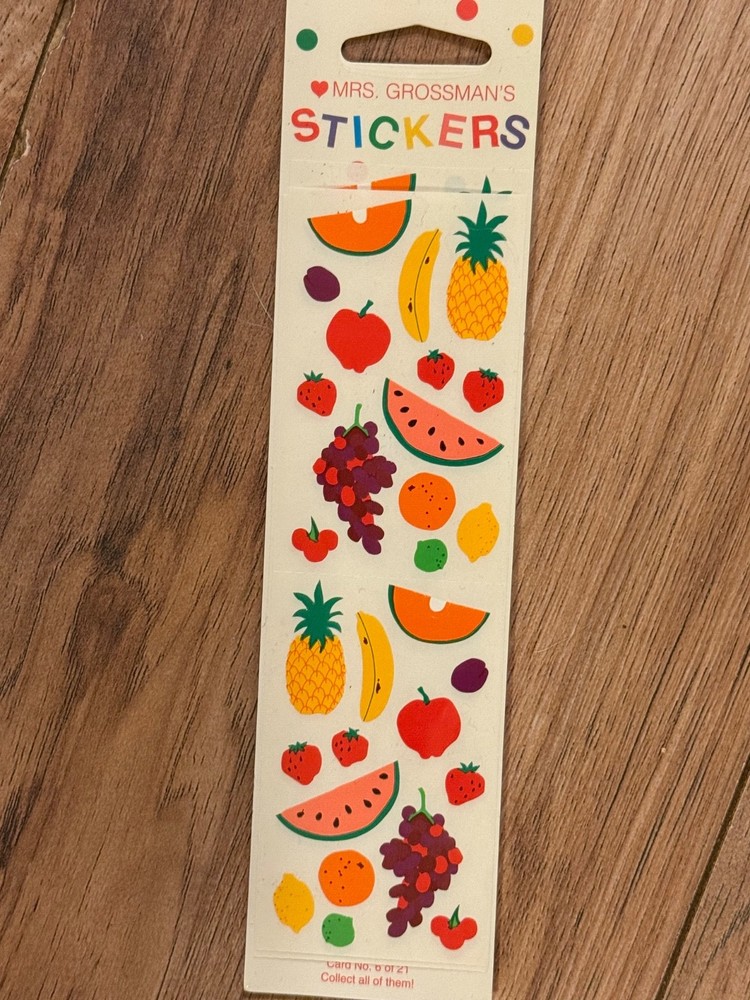 Vintage New Mrs Grossman Stickers Fruit Sealed Pack 3 Three Sheets 1999 USA